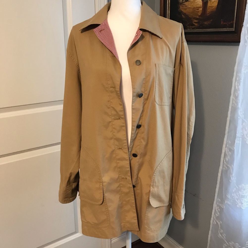 🌵Lauren Ralph Lauren Khaki Coat Red and White SZL